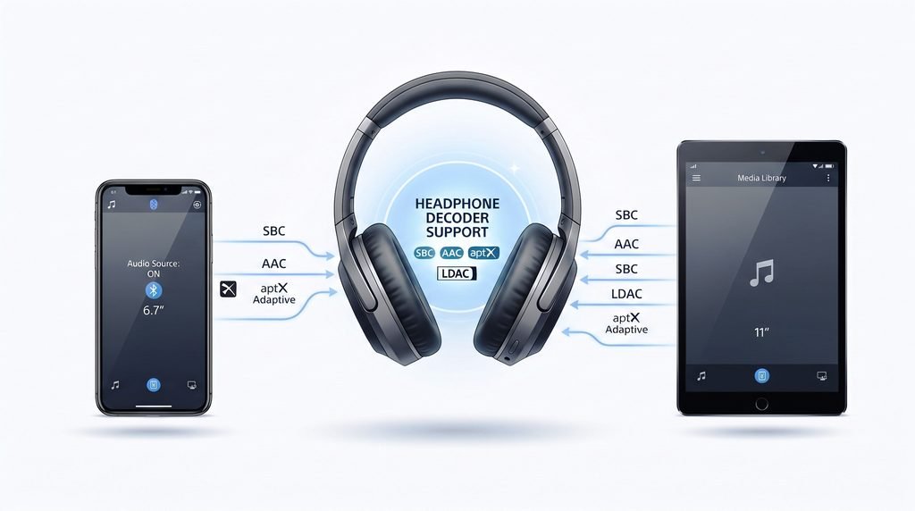 Bluetooth audio codec compatibility between phones and headphones