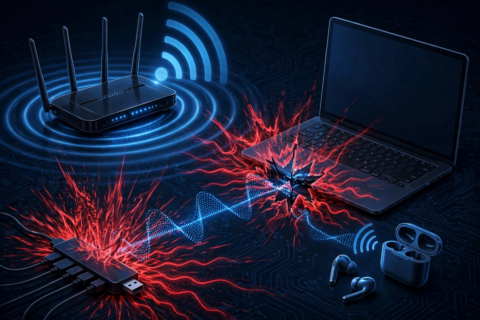 bluetooth interference wifi router usb