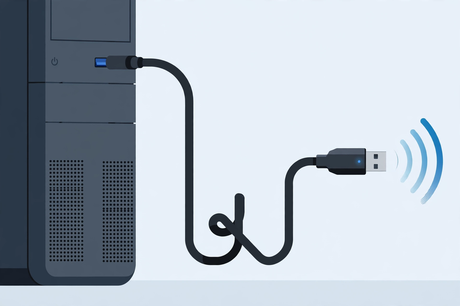 USB Bluetooth dongle on extension cable away from USB 3.0 ports