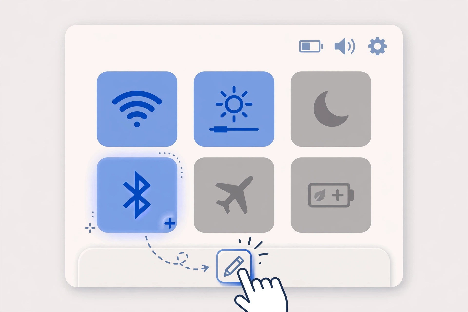Add the missing Bluetooth tile back using Edit quick settings in Windows 11