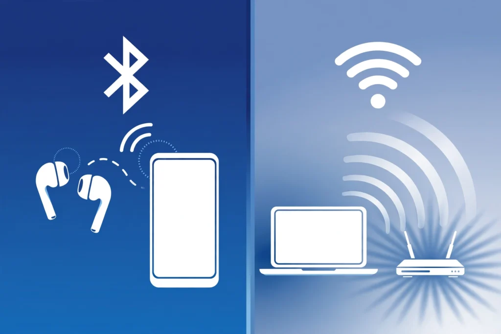 Bluetooth vs. Wi-Fi: Key Differences, Speed, Range, and Best Use Cases Bluetooth vs WiFi comparison - personal and local networks