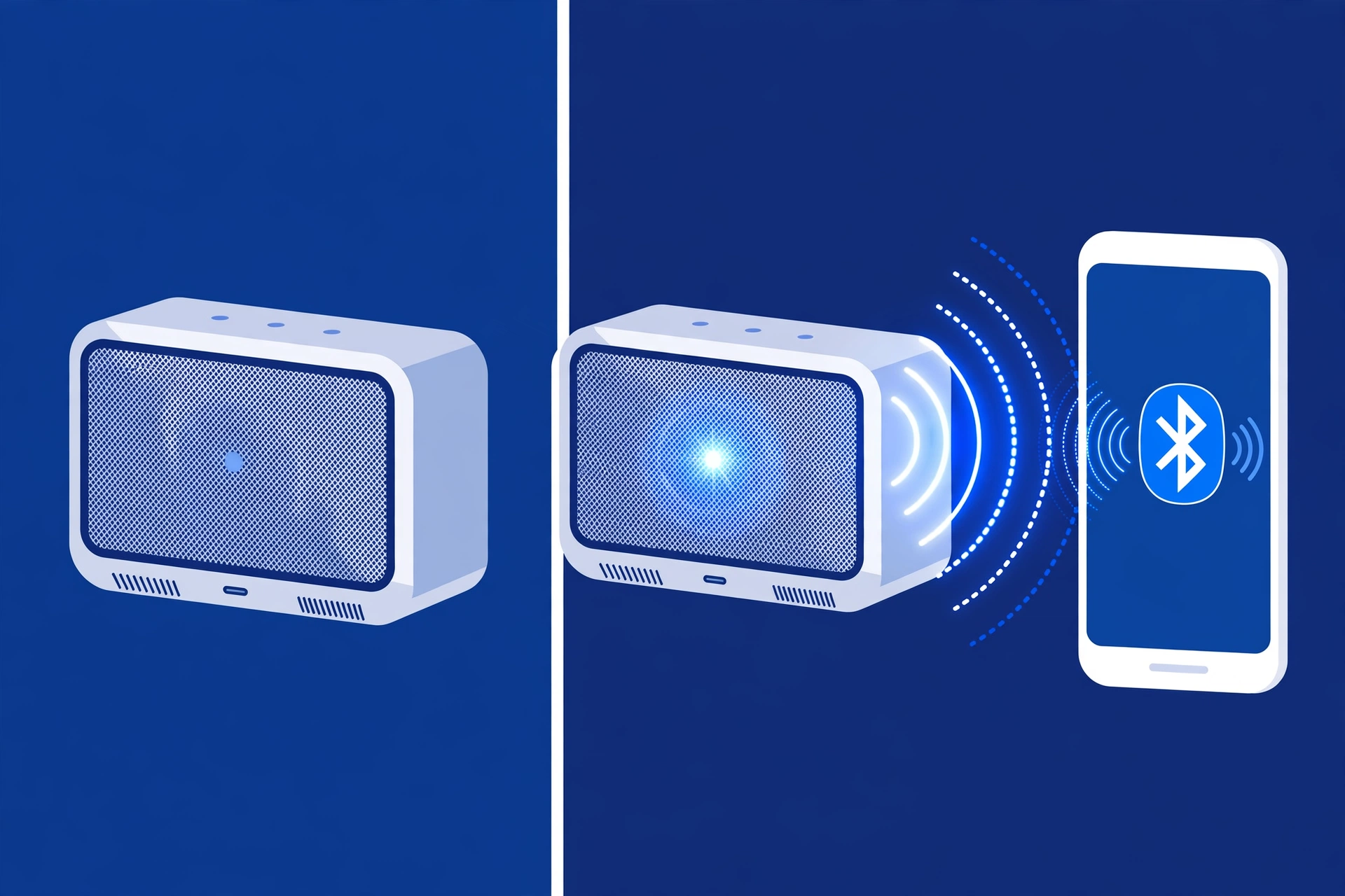 Power on versus pairing mode on a Bluetooth speaker