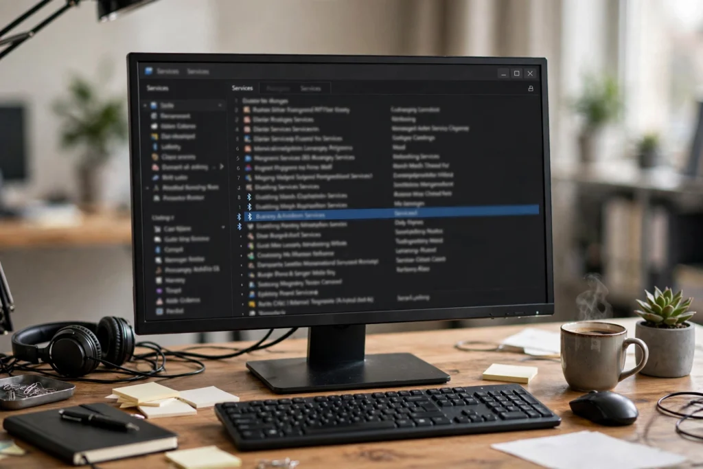 Bluetooth Support Service in the Windows Services console